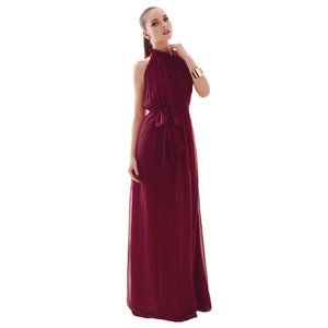 RUFFLE NECK CHIFFON GOWN